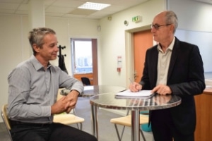 Hervé L. et Jean-Marc J. dans les locaux de Désirade